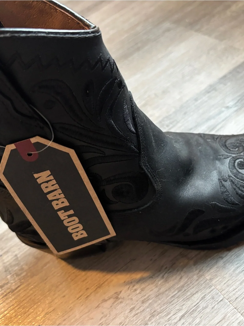 Women’s Black Embroidered Western Ankle Boots